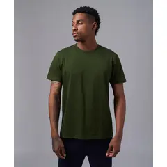 MBO - Polo Algodón Básico Cuello Redondo Verde Militar Hombre