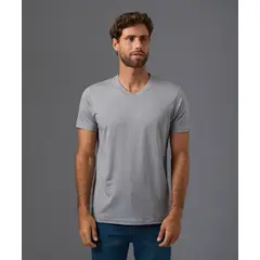 MBO - Polo Algodón Básico Cuello V Gris Hombre