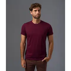MBO - Polo Algodón Básico Cuello Redondo Burdeos Hombre