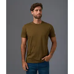 MBO - Polo Algodón Básico Cuello Redondo Verde Oliva Hombre