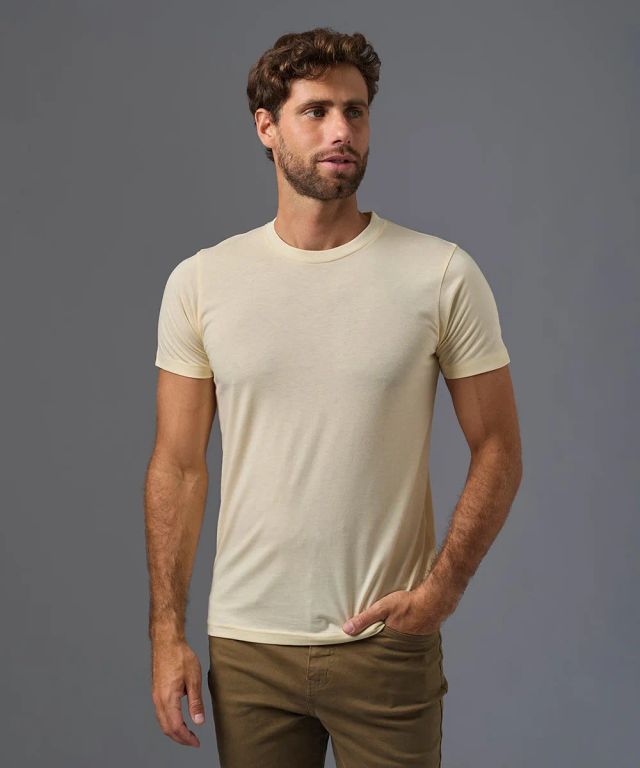 Polo Básico Algodón Cuello Redondo Vainilla Hombre