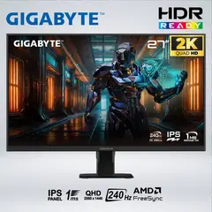 GIGABYTE - MONITOR GAMER GS27Q X QHD 27 " IPS 240hz 1ms HDR AMDfreesync