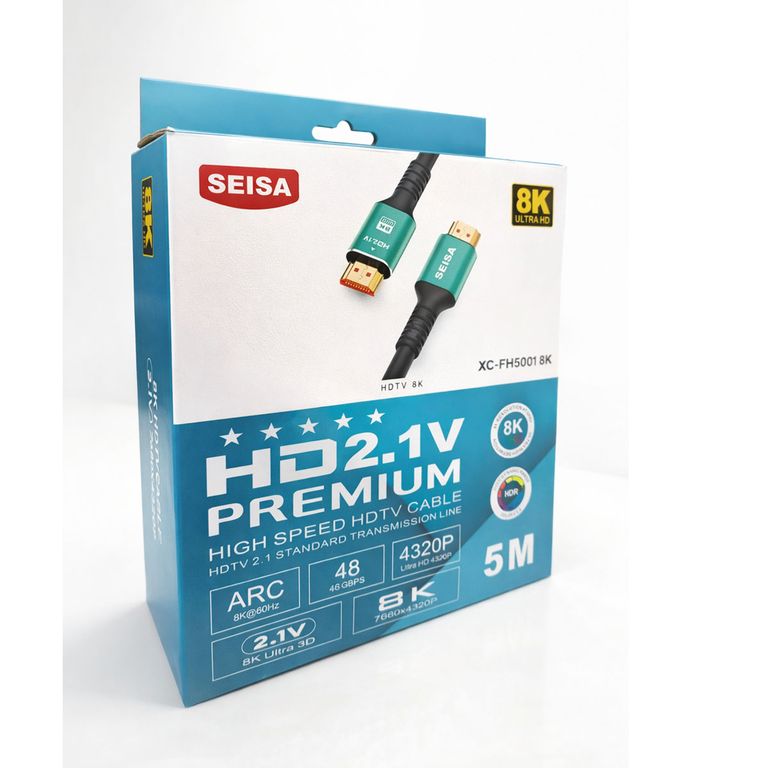 Cable HDMI 2.1 8K HDR 48Gbps Compatible PS5 Xbox 4K 120Hz Premium - 5 Metros