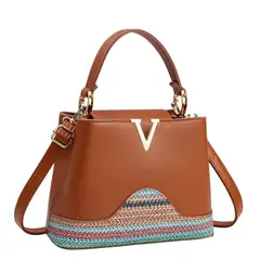 GENERICO - Bolso de hombro cartera de mano para mujerde punto de cuero PU