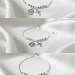 CARLA JOYERIA - Pulsera en plata 925 Faith Charm - Regalo Especial
