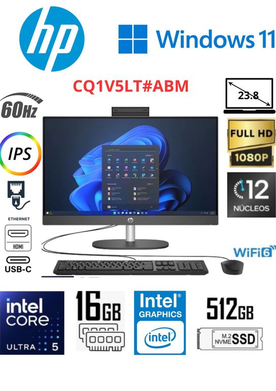 All-in-One ProOne 240 G10 23.8" FHD IPS Negro Core Ultra 5 125U 16GB RAM 512GB SSD