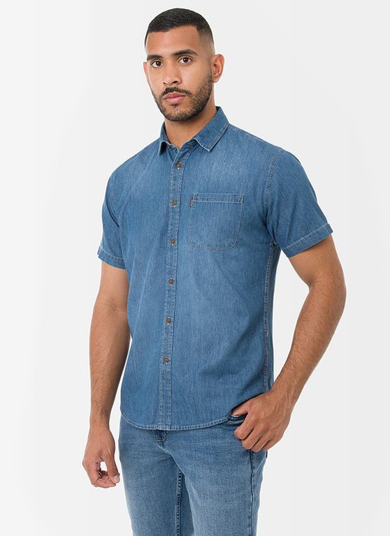 Camisa Moda Daizom Denim Hombre