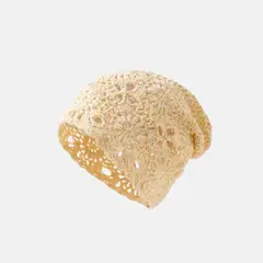 KAST PE - Beanie Tulipan Crochet Mujer - Beige