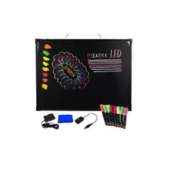 GENERICO - Pizarra Led Luces GRANDE De 60 X 80cm Publicidad +8 Plumones Gratis