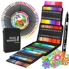 DUAL - Plumones profesionales de 120 piezas doble punta - BRUSH