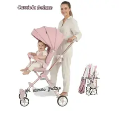 BABY CAM - Coche de Paseo Carriola Smart Reclinable Giratorio Rosa