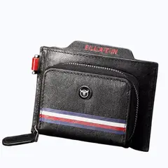 BULLCAPTAIN - - Tarjetero de Cuero Mate KB-476-BK Negro