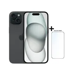 APPLE - IPHONE 15 128GB- NEGRO (CHIP FISICO) + MICA DE VIDRIO.