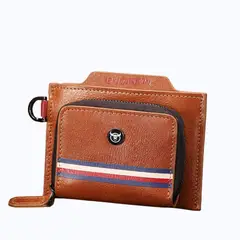 BULLCAPTAIN - - Tarjetero de Cuero Mate KB-476-BR Marrón