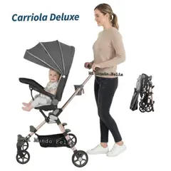 BABY CAM - Coche de Paseo Carriola Smart Reclinable Giratorio Negro