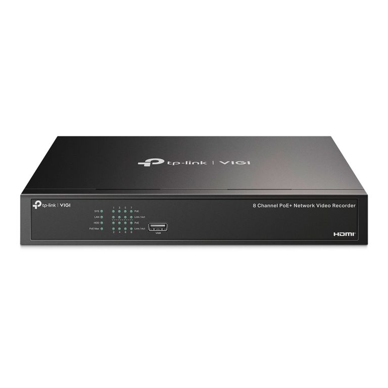NVR TP-LINK 8CH POE H.265 HASTA 10TB HDMI-VGA PN VIGI NVR1008H-8P