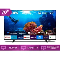 PHILIPS - TELEVISOR SMART TV 4K ULTRA HD 70 70PUD7406 ANDROID TV