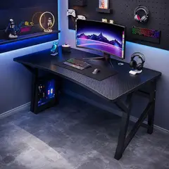 GENERICO - Escritorio Gamer Negro Fibra de Carbono