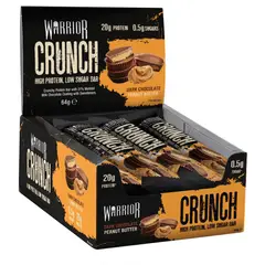 WARRIOR - Barra Proteína Crunch 64 grs caja 12 unidades - Dark Chocolate Peanut Butter