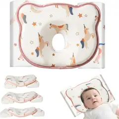 DAUER - Set de Almohadas para Bebé Ergonómicas con Sistema Antivuelco y Prevencion de Cabeza Plana Niña