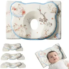 DAUER - Set de Almohadas para Bebé Ergonómicas con Sistema Antivuelco y Prevencion de Cabeza Plana Niña
