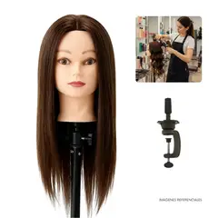 GENERICO - Cabezal Natural de Poni para Corte y Peinado Profesional