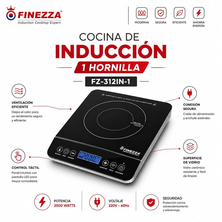 Cocina De Inducción 1 Hornilla Fineza FZ-312IN-1
