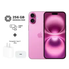 APPLE - Iphone 16 Plus 256gb Rosado Pink 5G + Kit de carga. Reacondicionado Grado A+ A3082