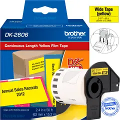 BROTHER - Cinta DK-2606 Original 62mm x 15.2m Rollo Continuo para Etiquetadoras