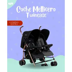 BABY - COCHE MELLICERO MODELO TWINEASE COLOR NEGRO GRIS OSCURO - PREMIUN