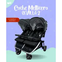 BABY - COCHE MELLICERO MODELO SEVILLA 2 COLOR NEGRO - PREMIUN