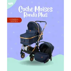 BABY - COCHE MOISES MODELO RONDA PLUS COLOR ROSADO - PREMIUN