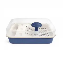 GENERICO - Tortuguero Con Tapa Transparente , Plataforma De Descanso Y Pileta Decorativa Color Azul