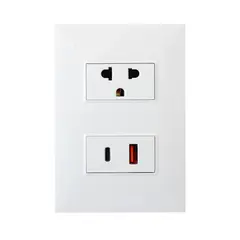 OPALUX - Tomacorriente Dado Toma USB con Toma Tipo C + Toma Universal KIT-K226