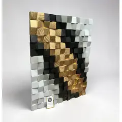 BOSQUE INVERNAL DECORACION ECO ALTERNATIVA - Cuadro Pixel Bruma Dorada