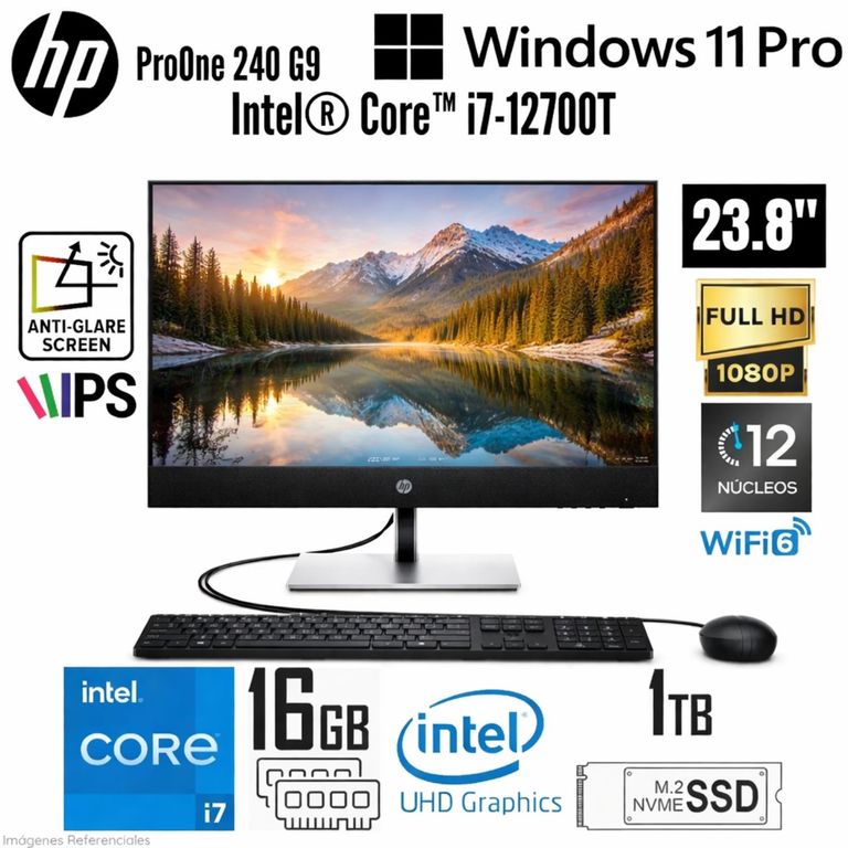 All in One ProOne 440 G9 Intel Core i7-12700T 16GB RAM 1TB SSD 23.8" FHD 700J7LSABM