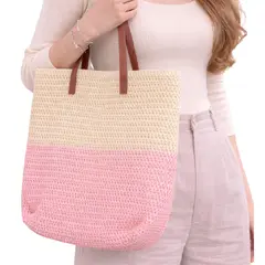 GENERICO - Bolso Cartera Shopper De Paja Playeras