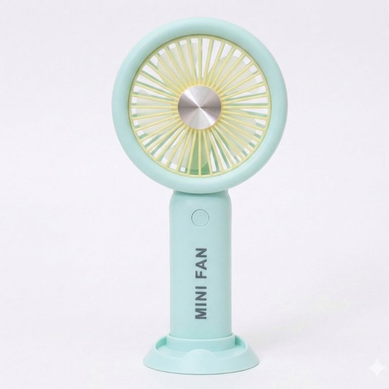 Mini Ventilador Portátil Recargable Celeste