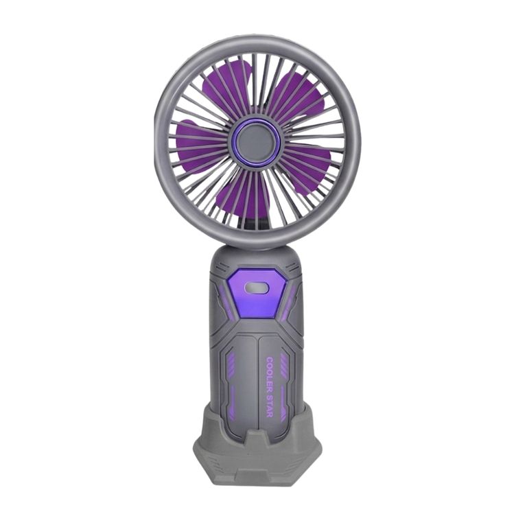 Ventilador de Mano Soporte de celular gris