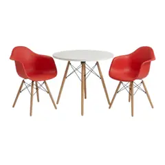 GENERICO - PACK de 2 Silla Malaga Niños Rojo + Mesa Modelo Sofia niño