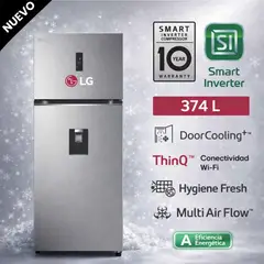LG - Refrigeradora Top Freezer VT38SPYC Door Cooling+ 374L