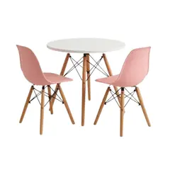 GENERICO - PACK de 2 Sillas Sofia Niño Rosado + Mesa Modelo Sofia niño