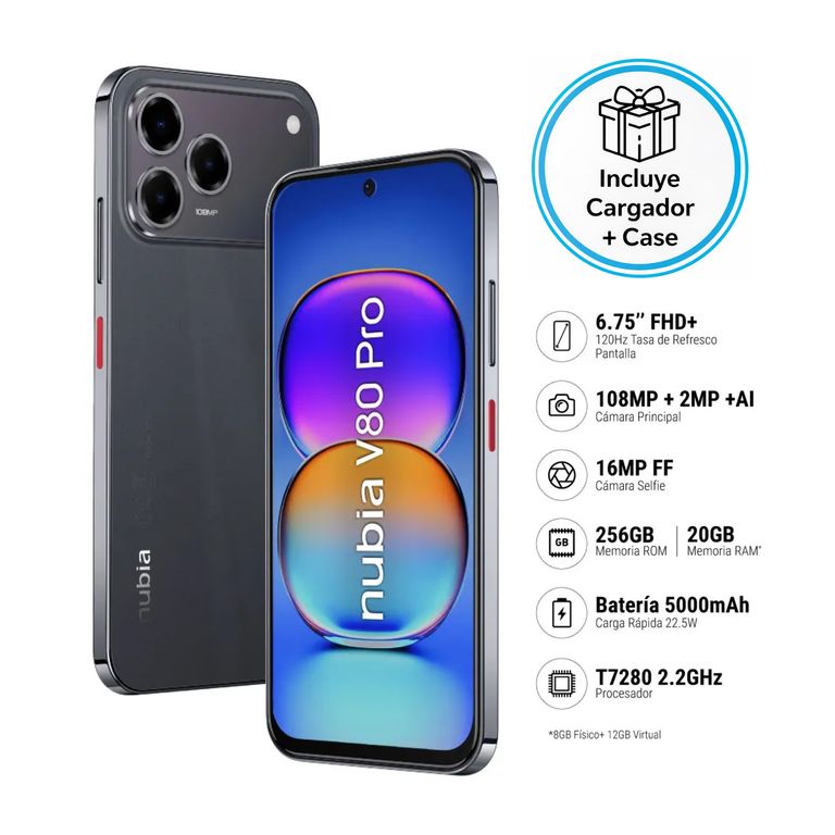 Nubia V80 Pro 8RAM 256GB Negro