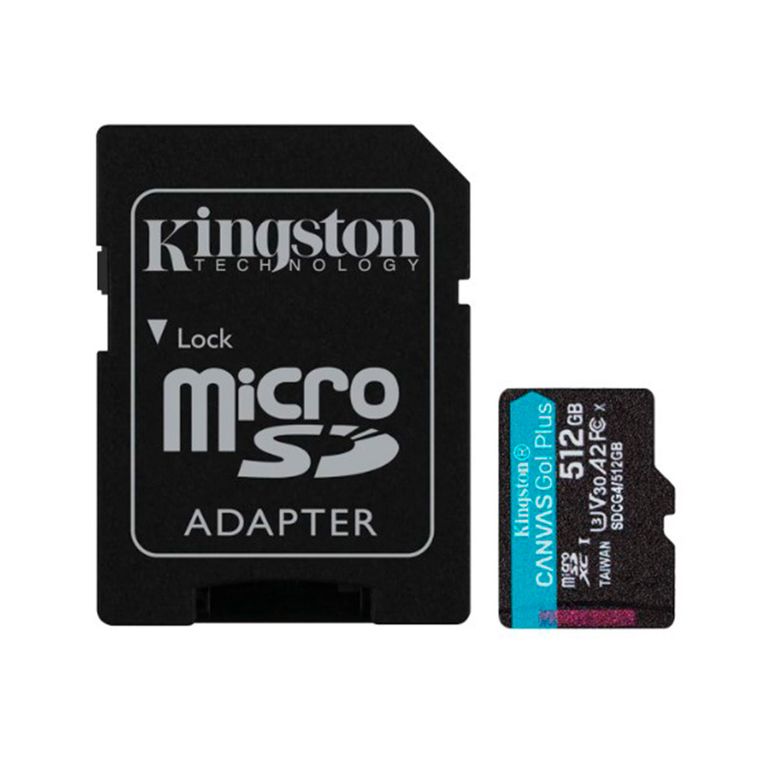 TARJETA DE MEMORIA CANVAS GO PLUS SDCG4-512GB MICROSDXC 512GB CLASE 10 UHS-I U3 V30 A2 LECTURA 170MBS ADAPTADOR INCLUIDO PN SDCG4-512GB
