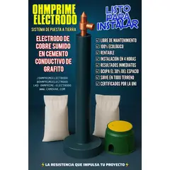 GENERICO - SISTEMA PUESTA TIERRA ELECTRODO 34 MAS ADITIVOS Y BOVEDA 1.2M OHMPRIME