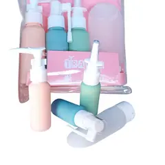 GENERICO - Kit de viaje 8 frascos de aseo dispensadores recargables de pasticos