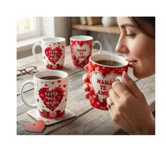 GENERICO - PACK DE 6 TAZAS CON DISEÑO DEL DIA DE LA MADRE