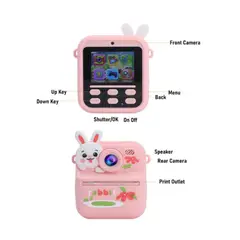GENERICO - Cámara Digital para Niñas con Impresora Térmica Instantánea Fotos sin tinta + Papel Incluido