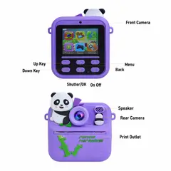 GENERICO - Cámara Digital para Niñas con Impresora Térmica Instantánea Fotos sin tinta + Papel Incluido