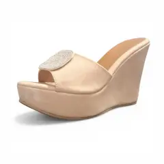 GENERICO - Sandalia sueco mujer taco tipo cuña 12 compañera linda color Beige